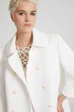 Load image into Gallery viewer, Double-breasted coat in technical fabric with pockets
