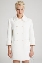 Load image into Gallery viewer, Double-breasted coat in technical fabric with pockets
