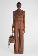 Load image into Gallery viewer, Double-breasted sculptural blazer with pinstripe pattern
