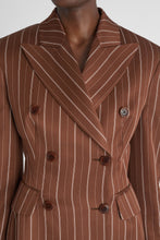 Load image into Gallery viewer, Double-breasted sculptural blazer with pinstripe pattern
