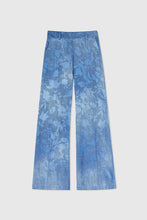 Load image into Gallery viewer, Palazzo trousers in silk blend devorè with floral motif
