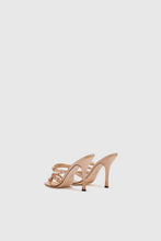 Load image into Gallery viewer, Silk and viscose satin mule with straps
