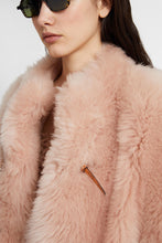 Load image into Gallery viewer, Lambskin leather over jacket with leather and gold metal details.

