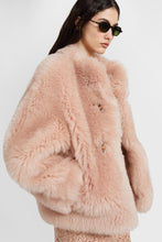 Load image into Gallery viewer, Lambskin leather over jacket with leather and gold metal details.
