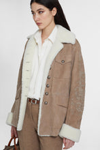 Load image into Gallery viewer, Lambskin jacket with embroidery and shearling lining
