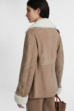 Load image into Gallery viewer, Lambskin jacket with embroidery and shearling lining
