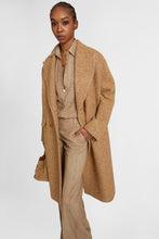 Load image into Gallery viewer, Viscose shirt with hand-applied crystals and a sigata pattern in shades of camel
