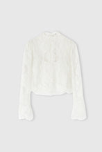 Load image into Gallery viewer, Pure silk blouse with lace embroidery

