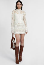 Load image into Gallery viewer, Pure silk blouse with lace embroidery
