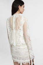 Load image into Gallery viewer, Pure silk blouse with lace embroidery
