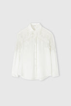 Load image into Gallery viewer, Stretch silk shirt with lace

