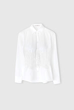 Load image into Gallery viewer, Cotton poplin shirt with rebrodé lace bustier
