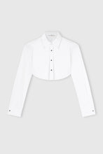 Load image into Gallery viewer, Cropped plastron cotton shirt
