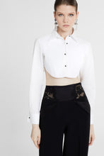 Load image into Gallery viewer, Cropped plastron cotton shirt
