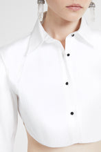 Load image into Gallery viewer, Cropped plastron cotton shirt

