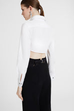Load image into Gallery viewer, Cropped plastron cotton shirt
