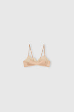 Load image into Gallery viewer, Unstructured silk satin bra with lace application

