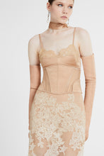 Load image into Gallery viewer, Unstructured silk satin bra with lace application
