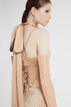 Load image into Gallery viewer, Unstructured silk satin bra with lace application
