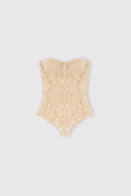 Load image into Gallery viewer, Lace corset-body with boning and structured cups
