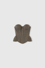 Load image into Gallery viewer, Structured bustier in wool, silk and cashmere herringbone
