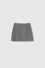 Load image into Gallery viewer, Virgin wool blend mini skirt with herringbone pattern
