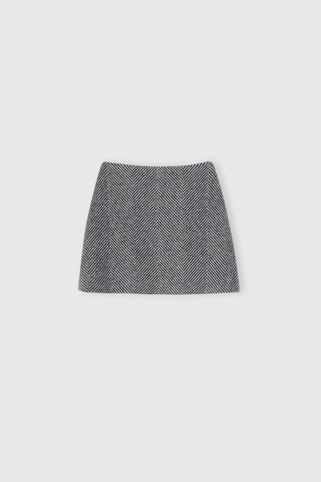 Virgin wool blend mini skirt with herringbone pattern
