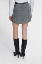 Load image into Gallery viewer, Virgin wool blend mini skirt with herringbone pattern
