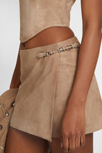 Load image into Gallery viewer, Suede wrap mini skirt
