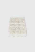 Load image into Gallery viewer, Miniskirt in patchwork of lace and georgette
