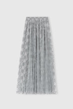 Load image into Gallery viewer, Pleated midi skirt with embroidered argyle motif
