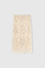 Load image into Gallery viewer, Sheath skirt in fine floral lace with hand-applied crystals
