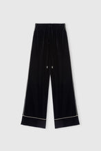 Load image into Gallery viewer, Palazzo pants in velvet with contrast piping
