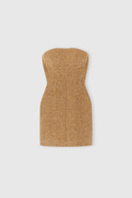 Load image into Gallery viewer, Short bustier dress in wool blend with herringbone pattern
