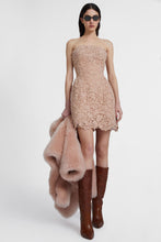 Load image into Gallery viewer, Bustier dress in wool macramé lace
