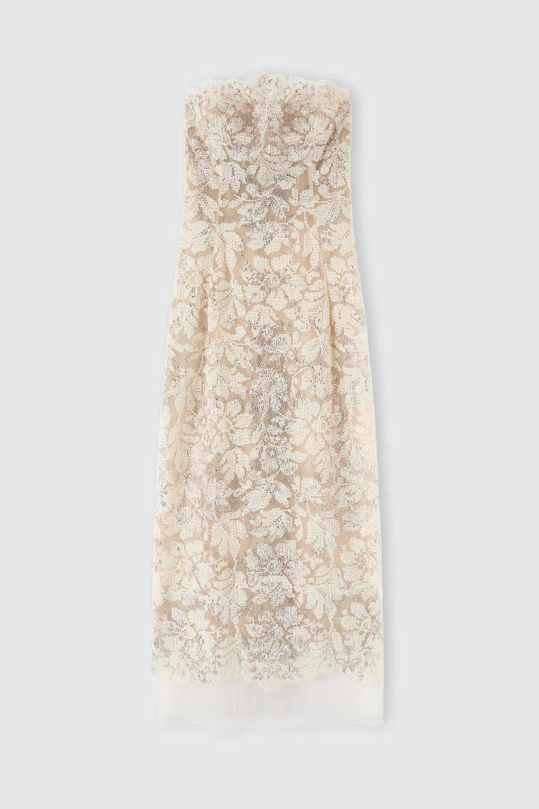 Lace and crystal bustier dress