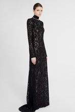 Load image into Gallery viewer, Long lace dress with matching scarf and crepe slip
