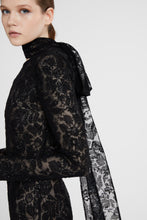 Load image into Gallery viewer, Long lace dress with matching scarf and crepe slip
