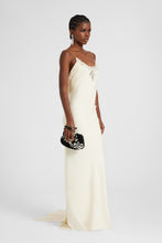 Load image into Gallery viewer, Long lingerie dress in silk satin with lace details
