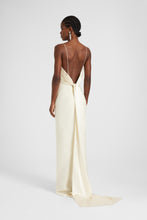 Load image into Gallery viewer, Long lingerie dress in silk satin with lace details
