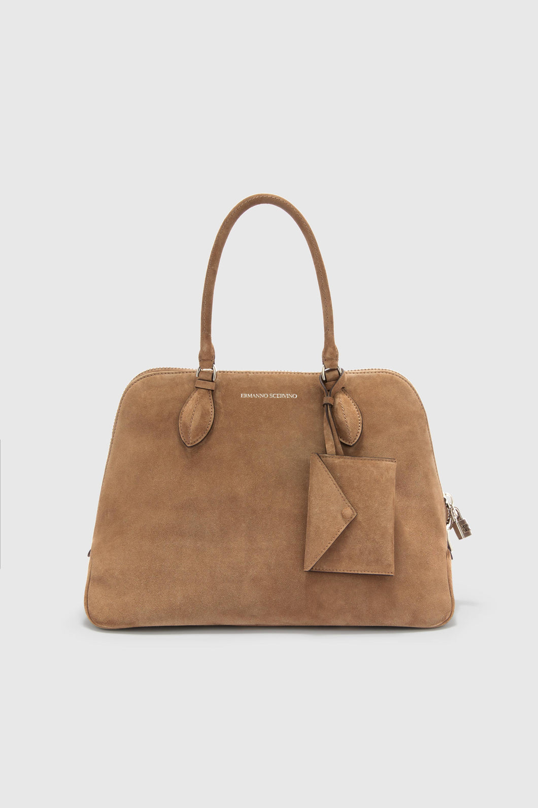 Orsetta large double handle bag in suede