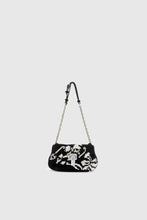 Load image into Gallery viewer, Mini Joy in suede with hand-embroidered leather ribbon
