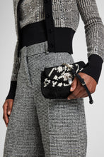 Load image into Gallery viewer, Mini Joy in suede with hand-embroidered leather ribbon
