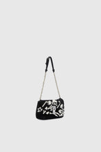Load image into Gallery viewer, Mini Joy in suede with hand-embroidered leather ribbon
