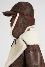Load image into Gallery viewer, Embroidered baseball-style hat with shearling ear flaps
