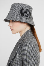Load image into Gallery viewer, Pied de poule cloche with floral appliqué

