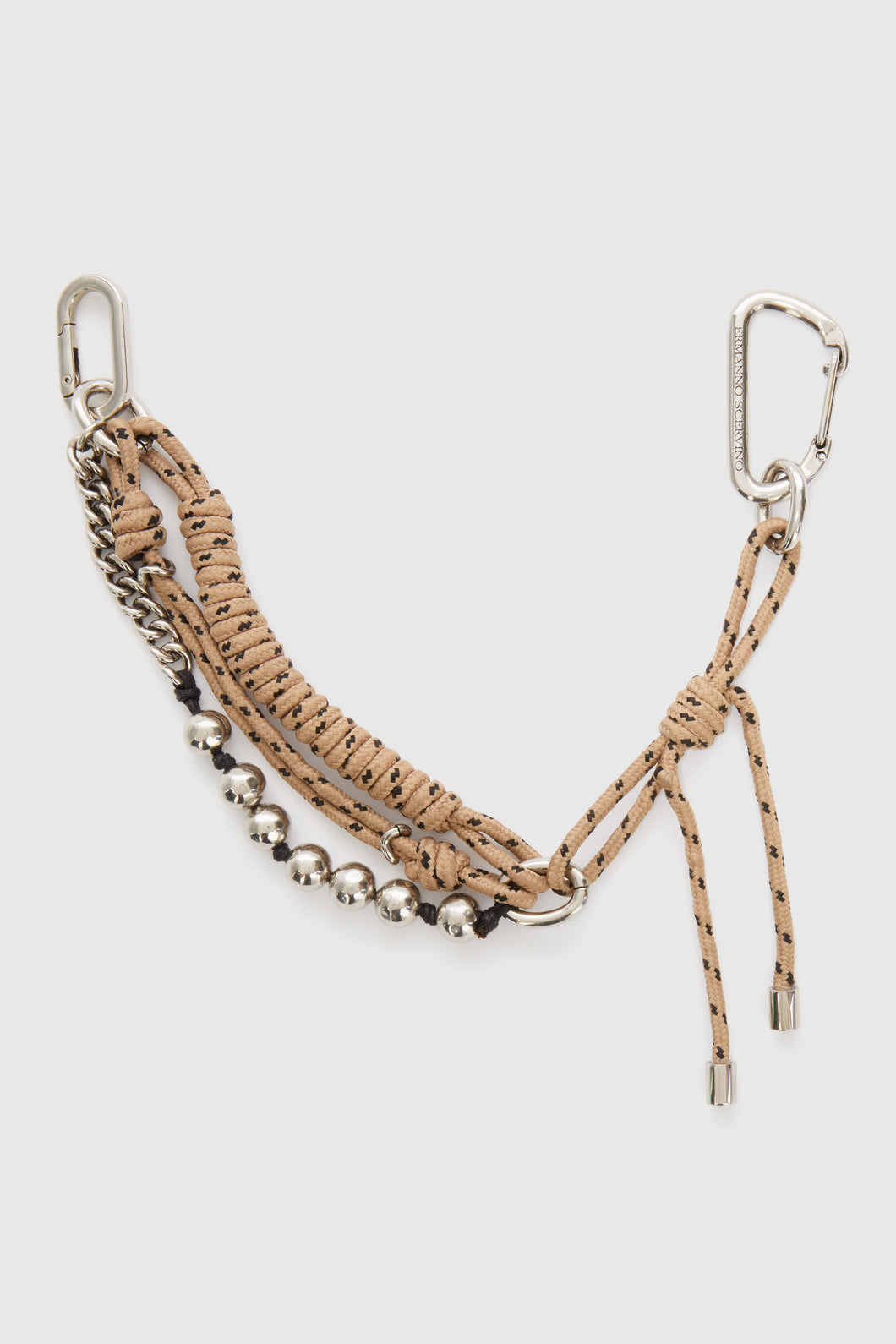 Multi-strand charms with beige cord