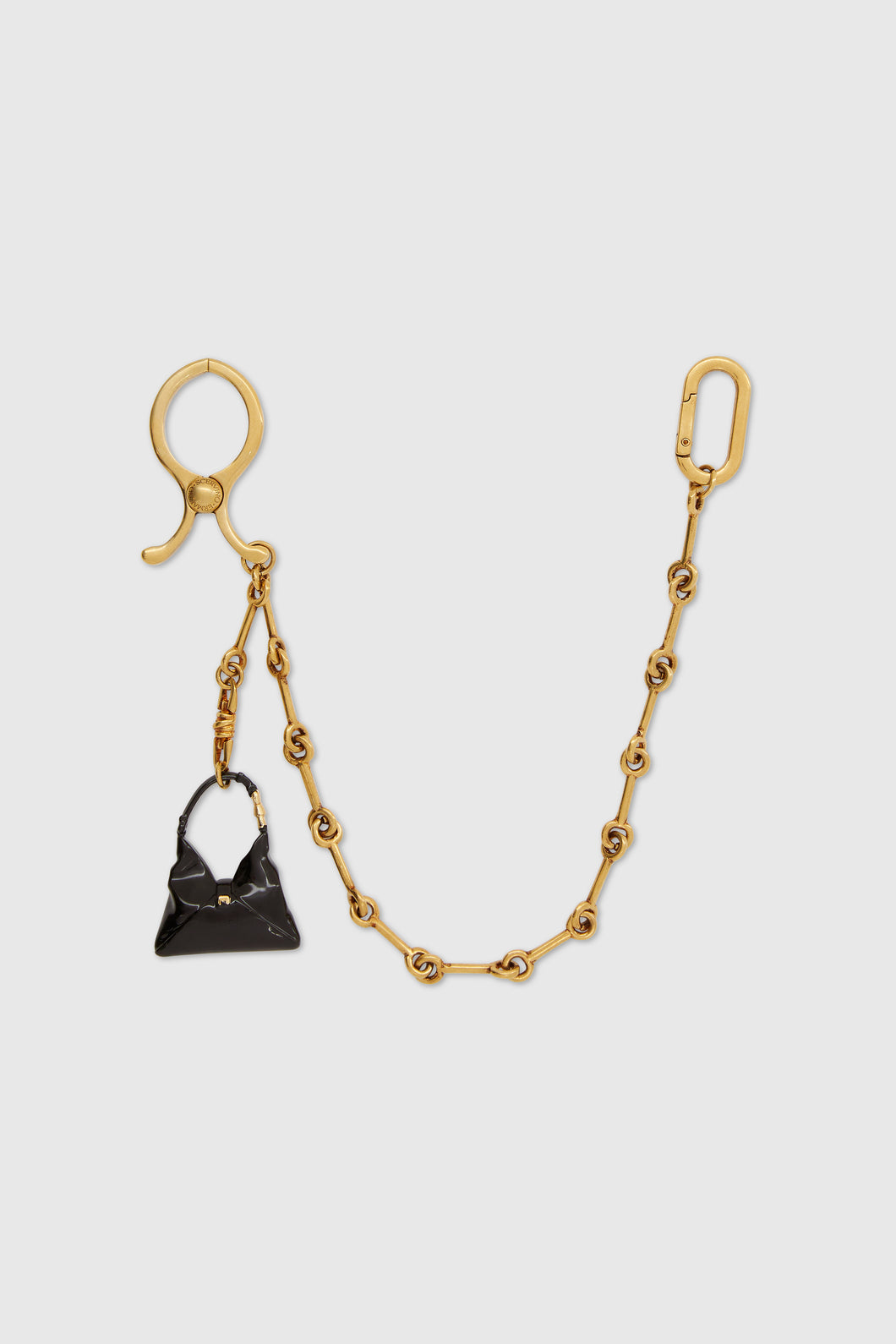 Jeans chain with hook clasp and white Dudu resin charm