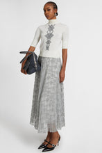 Load image into Gallery viewer, Merino wool top with argyle motif and baguette crystals
