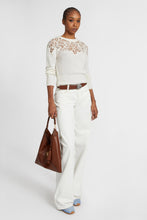 Load image into Gallery viewer, Pure cashmere sweater with rebrodè lace
